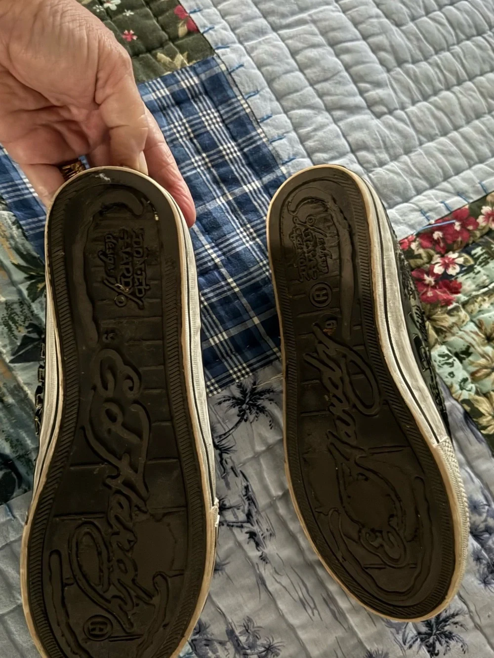 Women’s Ed Hardy Black Graphic Slip-On Sneakers